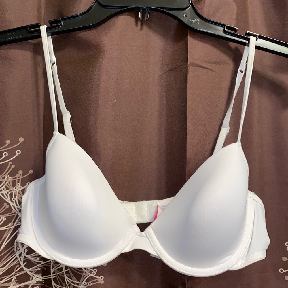 PINK VICTORIAS SECRET White Bra T-shirt Demi 36B-  Lightly Lined
